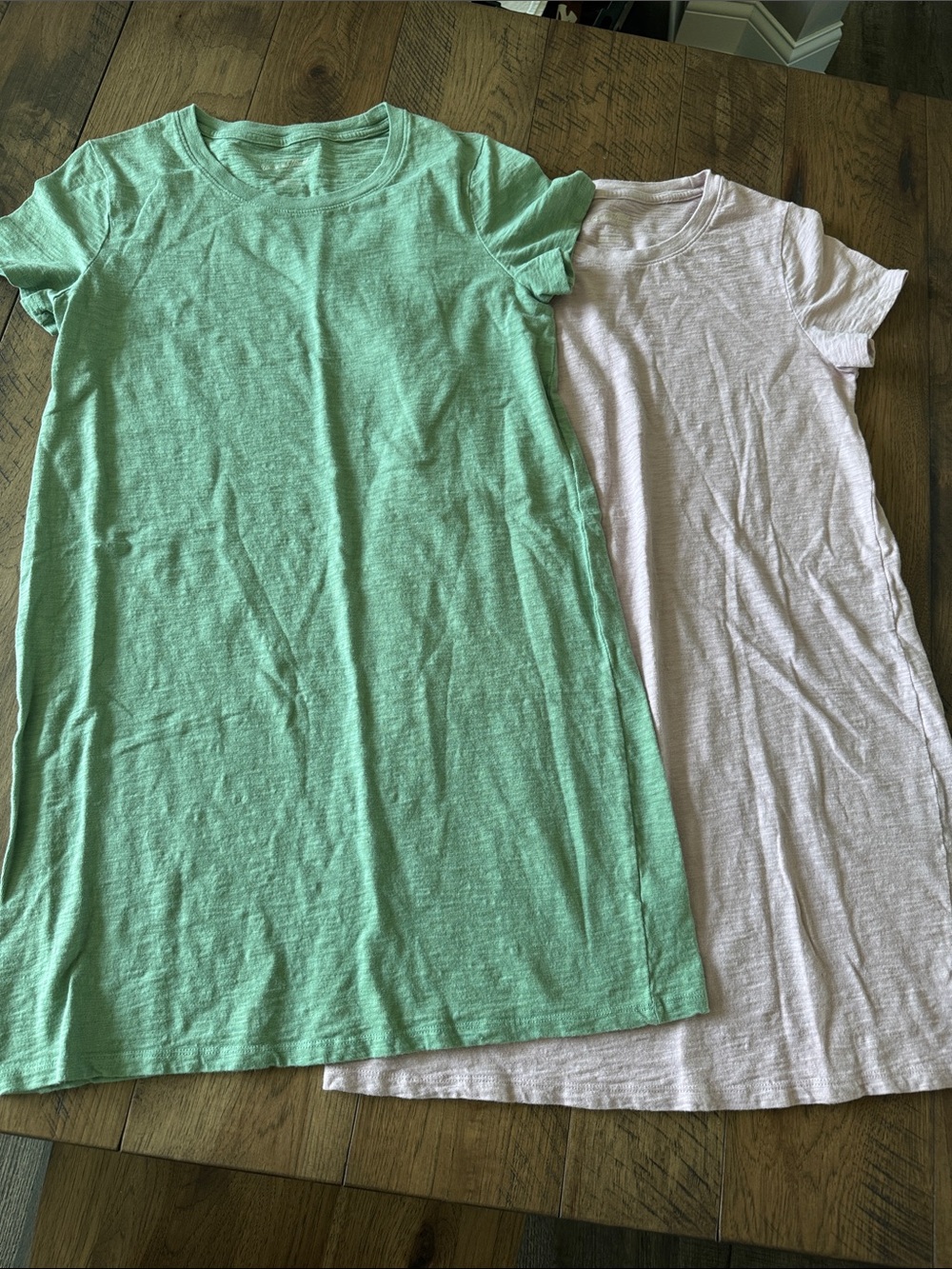 Universal Thread Short Sleeve T-Shirt Dresses in Mint Green and Light Pink